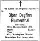 Bjørn Dagfinn Blumenthal (1903-1976) - Dødsannonse i Aftenposten den 21. september 1976