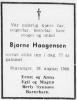 Bjarne Haagensen (1902-1969) - Dødsannonse i Rogalands Avis, onsdag 20. august 1969 Bjarne Haagensen (1902-1969) - Dødsannonse i Rogalands Avis, onsdag 20. august 1969