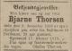 Bjarne Thorsen (1896-1918) - Dødsannonse i Egersundsposten, tirsdag 18. februar 1919 Bjarne Thorsen (1896-1918) - Dødsannonse i Egersundsposten, tirsdag 18. februar 1919