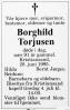 Borghild Torjusen, født Johannessen (1904-1995) - Dødsannonse i Fædrelandsvennen, fredag 30. juni 1995