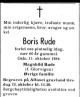 Boris Rude (1925-1984) - Dødsannonse i Aftenposten, torsdag 18. oktober 1984 Boris Rude (1925-1984) - Dødsannonse i Aftenposten, torsdag 18. oktober 1984