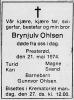 Brynjulf Ohlsen (1904-1974) - Dødsannonse i Tønsbergs Blad, fredag 24. mai 1974 Brynjulf Ohlsen (1904-1974) - Dødsannonse i Tønsbergs Blad, fredag 24. mai 1974