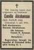 Camilla Abrahamsen, f. Olsen (1869-1941) - Dødsannonse i Grimstad Adressetidende den 3. juli 1941 Camilla Abrahamsen, f. Olsen (1869-1941) - Dødsannonse i Grimstad Adressetidende den 3. juli 1941