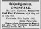 Carl Emil Petersen (1815-1882) - Dødsannonse i Dagbladet den 28. september 1882