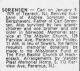 Carl Johan Martens Sørensen (1894-1969) - Obituary (The Record, Hackensack, New Jersey, 11th January 1979)