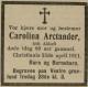 Caroline Arctander, født Ahlsell (1831-1911) - Dødsannonse i Morgenbladet, fredag 28. april 1911