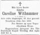 Caroline Withammer, født Brun (1819-1906) - Dødsannonse i Trondhjems Adresseavis den 23. juli 1906