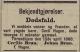 Cecil Hagen Brun (1897-1880) - Dødsannonse i Dagbladet, mandag 19. april 1880