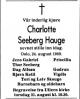 Charlotte Seeberg Hauge (1903-1989) - Dødsannonse i Aftenposten den 28. august 1989