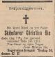 Christian Bie (1823-1901) - Dødsannonse i Grimstad Adressetidende, lørdag 27. juli 1901