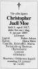 Christopher Juell Moe (1917-1997) - Dødsannonse i Fædrelandsvennen den 9. januar 1997 Christopher Juell Moe (1917-1997) - Dødsannonse i Fædrelandsvennen den 9. januar 1997