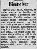 David Olaf Frich (1893-1967) - Bisettelse (Sandefjords Blad, torsdag 6. juli 1967)