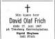 David Olaf Frich (1893-1967) - Dødsannonse i Aftenposten, torsdag 29. juni 1967