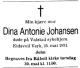 Dina Antonie Johansen (1907-1991) - Dødsannonse i Aftenposten, onsdag 29. mai 1991