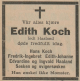 Edith Johanne Koch, født Haaland (1905-1940) - Dødsannonse i Stavangeren, onsdag 13. november 1940 Edith Johanne Koch, født Haaland (1905-1940) - Dødsannonse i Stavangeren, onsdag 13. november 1940