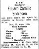 Eduard Camillo Endresen (1877-1955) - Dødsannonse i Aftenposten den 22. mars 1955 Eduard Camillo Endresen (1877-1955) - Dødsannonse i Aftenposten den 22. mars 1955