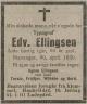 Edvard Ellingsen (1870-1930) - Dødsannonse i Stavangeren, onsdag 30. april 1930