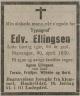 Edvard Ellingsen (1870-1930) - Dødsannonse i Stavangeren, onsdag 30. april 1930 Edvard Ellingsen (1870-1930) - Dødsannonse i Stavangeren, onsdag 30. april 1930