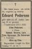 Edvard Pedersen (1879-1932) - Dødsannonse i Tvedestrandsposten den 16. november 1932 Edvard Pedersen (1879-1932) - Dødsannonse i Tvedestrandsposten den 16. november 1932