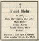 Eivind Blehr (1881-1957) - Dødsannonse i Nationen den 30. juli 1957