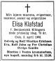 Elisa Klafstad, født Benkestok Ellingsen (1894-1968) - Dødsannonse i Aftenposten den 8. april 1968.jpg Elisa Klafstad, født Benkestok Ellingsen (1894-1968) - Dødsannonse i Aftenposten den 8. april 1968.jpg