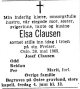 Elsa Elfrida Clausen, født Landgren (1899-1965) - Dødsannonse i Aftenposten, tirsdag 1. juni 1965 Elsa Elfrida Clausen, født Landgren (1899-1965) - Dødsannonse i Aftenposten, tirsdag 1. juni 1965