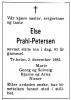 Else Prahl-Petersen (1901-1982) - Dødsannonse i Adresseavisen, torsdag 9. desember 1982