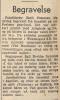 Emil Petersen (1867-1956) - Begravelse (Morgenbladet, mandag 9. januar 1956)