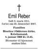 Emil Reber (2011-2007) - Dødsannonse i Aftenposten, fredag 28. desember 2007