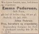 Emma Pedersen, født Foyn (1840-1925) - Dødsannonse i Buskeruds Blad den 15. juli 1925 Emma Pedersen, født Foyn (1840-1925) - Dødsannonse i Buskeruds Blad den 15. juli 1925