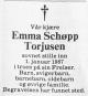 Emma Schøpp Torjusen (1892-1987) - Dødsannonse i Fædrelandsvennen, lørdag 10. januar 1987