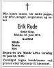 Erik Rude (1933-1978) - Dødsannonse i Aftenposten, tirsdag 20. juni 1978