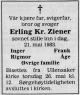 Erling Kristian Ziener (1908-1983) - Dødsannonse i Romerikes Blad den 24. mai 1983.jpg Erling Kristian Ziener (1908-1983) - Dødsannonse i Romerikes Blad den 24. mai 1983.jpg