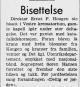 Ernst Fredrik Hougen (1887-1967) - Bisettelse (Morgenbladet, lørdag 18. mars 1967)