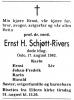 Ernst Schjøtt-Rivers (1901-1982) - Dødsannonse i Aftenposten den 19. august 1982