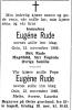 Eugene Rude (1922-1969) - Dødsannonse i Aftenposten, fredag 14. november 1969 Eugene Rude (1922-1969) - Dødsannonse i Aftenposten, fredag 14. november 1969