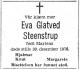 Eva Glatved Steenstrup, født Martens (1896-1976) - Dødsannonse i Aftenpostend den 8. januar 1977