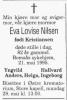 Eva Lovise Nilsen, født Kristiansen (1913-1995) - Dødsannonse i Arbeiderbladet, onsdag 24. mai 1995 Eva Lovise Nilsen, født Kristiansen (1913-1995) - Dødsannonse i Arbeiderbladet, onsdag 24. mai 1995