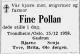 Fine (Olufine Eugenie) Pollan, født Olsen (1878-1958) - Dødsannonse i Adresseavisen, tirsdag 16. desember 1958 Fine (Olufine Eugenie) Pollan, født Olsen (1878-1958) - Dødsannonse i Adresseavisen, tirsdag 16. desember 1958