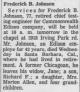 Frederick Bert Johnson (1889-1967) - Obituary in the Chicago Tribune (Chicago, Illinois, Friday, April 07, 1967)