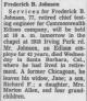 Frederick Bert Johnson (1889-1967) - Obituary in the Chicago Tribune (Chicago, Illinois, Friday, April 07, 1967) Frederick Bert Johnson (1889-1967) - Obituary in the Chicago Tribune (Chicago, Illinois, Friday, April 07, 1967)