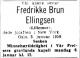 Fredrikke Brun Ellingsen (1901-1957) - Dødsannonse i Aftenposten den 4. januar 1958