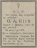 Georg Anton Kilb (1844-1925) - Dødsannonse i Fædrelandsvennen den 9. mai 1925