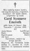Gerd Synnøve Eneroth, født Verås (1924-1984) - Dødsannonse i Fædrelandsvennen den 10. oktober 1984 Gerd Synnøve Eneroth, født Verås (1924-1984) - Dødsannonse i Fædrelandsvennen den 10. oktober 1984