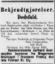 Gerhard Geelmuyden (1850-1878) - Dødsannonse i Morgenbladet, onsdag 30. januar 1878
