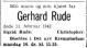 Gerhard Rude (1879-1942) - Dødsannonse i Aftenposten, lørdag 14. februar 1942