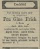 Gine Frich, født Jørgine Marie Wilhelmine Brun (1865-1916) - Dødsannonse i Morgenbladet, fredag 1. desember 1916 Gine Frich, født Jørgine Marie Wilhelmine Brun (1865-1916) - Dødsannonse i Morgenbladet, fredag 1. desember 1916