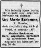 Gro Marie Bøckmann, født Huseby (1874-1957) - Dødsannonse i Fremtiden, mandag 11. februar 1957