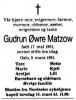 Gudrun Øwre Matzow (1901-1991) - Dødsannonse i Aftenposten den 12. mars 1991.jpg