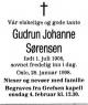 Gudrun Johanne Sørensen (1908-1998) - Dødsannonse i Aftenposten, fredag 30. januar 1998